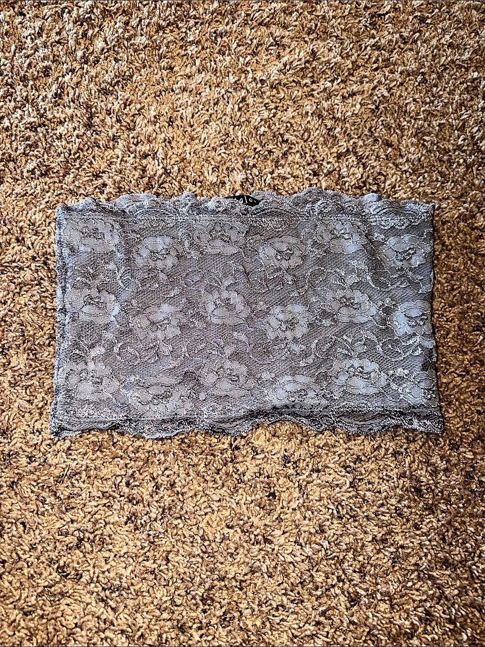 Bozzolo Lace Floral Bandeau in Gray Size Small Like New